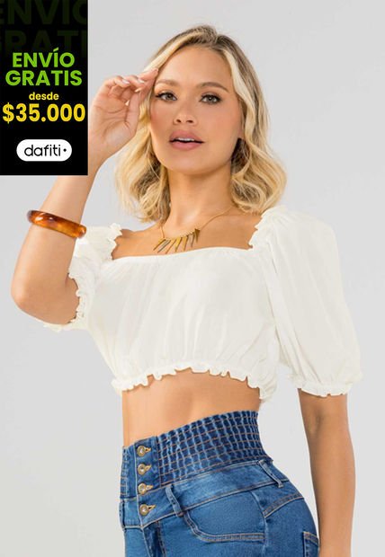 Crop Top Mujer Blanco Mp 100065