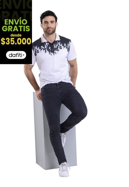 Camiseta Polo Hombre Blanco Mp 7778