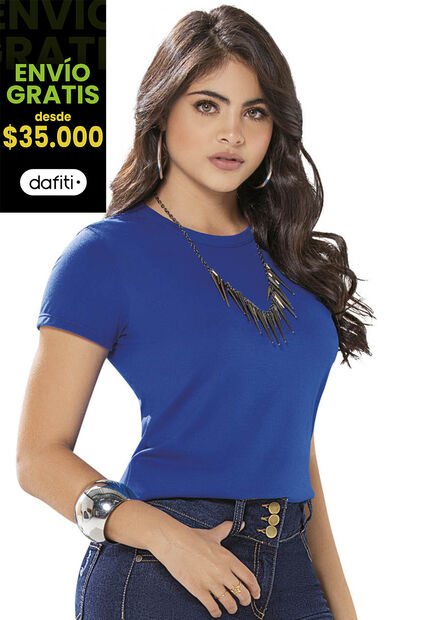 Camiseta Mujer Azul Mp 82961
