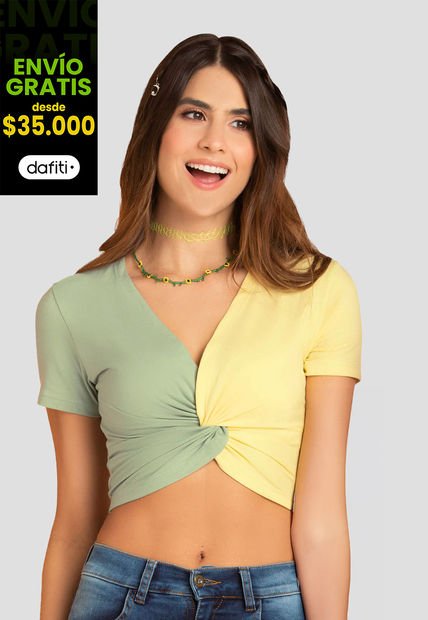 Camiseta Mujer Verde Mp 9572