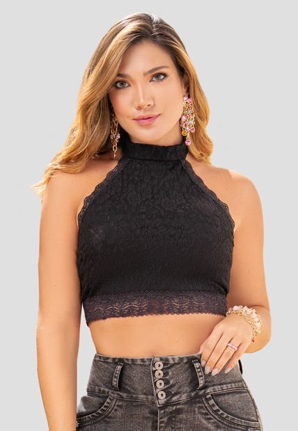 Crop Top Mujer Negro Mp 102819