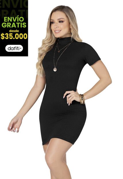 Vestido Corto Mujer Negro Mp 5947