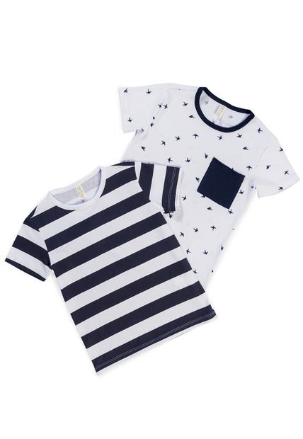 Camiseta Paq X2 Infantil Masculino Multicolor Mp 102912