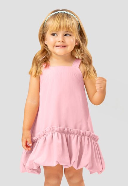 Vestido Infantil Femenino Rosa Polvo Mp 110245