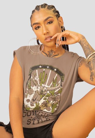 Camiseta Mujer Chocolate Mp 107776 MP