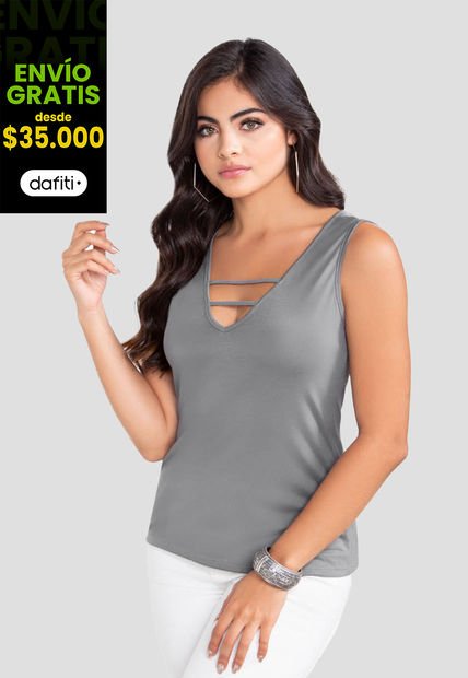 Camiseta Mujer Gris Mp 79427