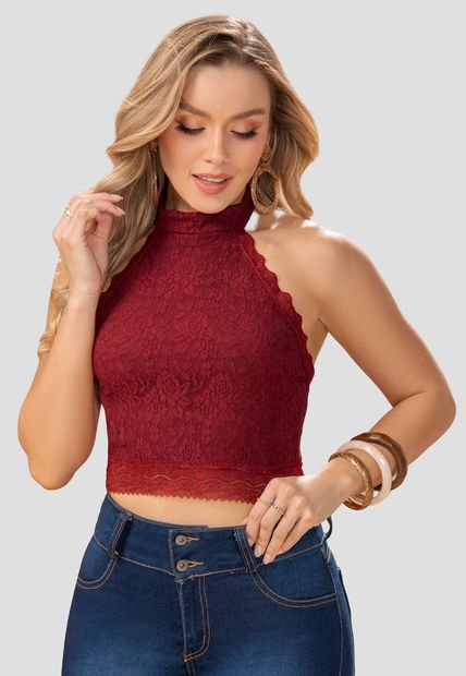 Crop Top Mujer Vinotinto Mp 102819