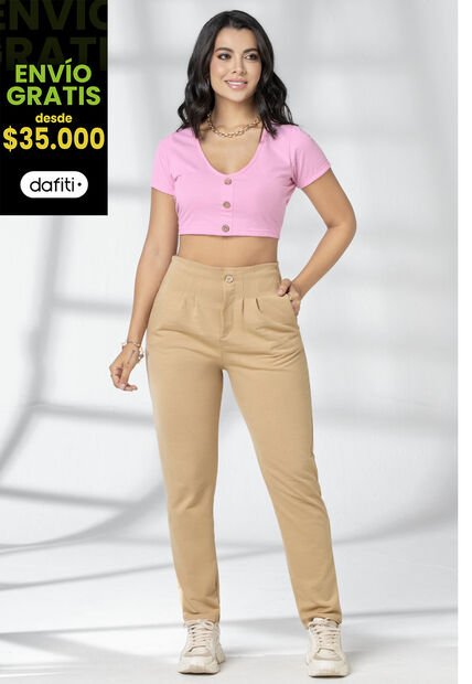 Crop Top Mujer Rosado Mp 2365