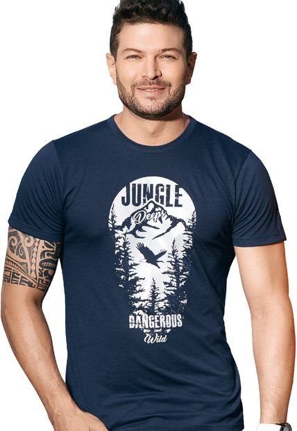 Camiseta Adulto Masculino Azul Oscuro Marketing  Personal