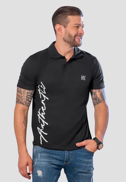 Polo Hombre Negro Mp 104790