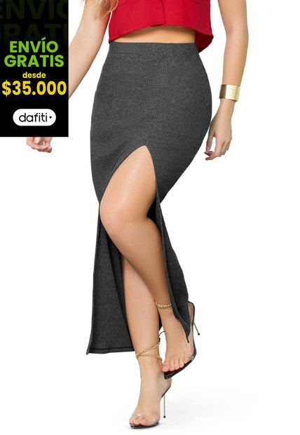 Falda Larga Mujer Negro Mp 144