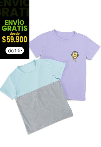 Camiseta Paq X2 Infantil Multicolor Mp 1165 MP
