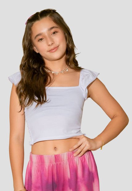 Crop Top Infantil Femenino Blanco Mp 105652