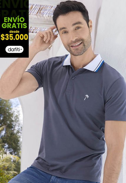 Polo Masculino Gris Oscuro Mp 31603