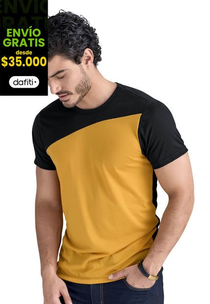 Camiseta Masculino Mostaza Mp 86760