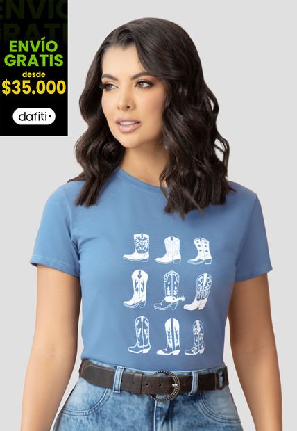 Camiseta Mujer Azul Indigo Mp 106986