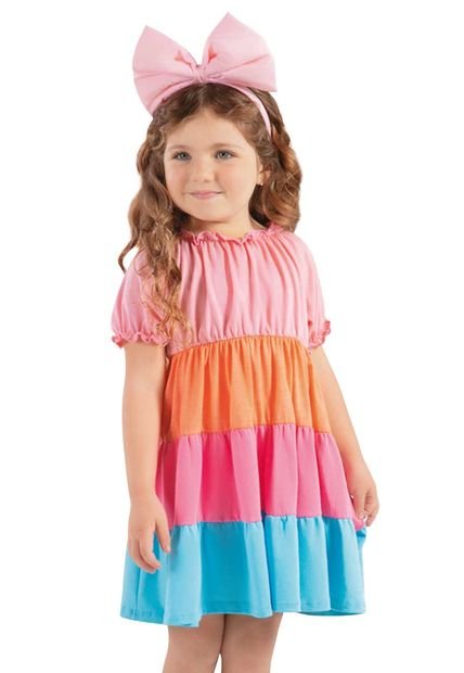 Vestido Infantil Femenino Multicolor Mp 92844