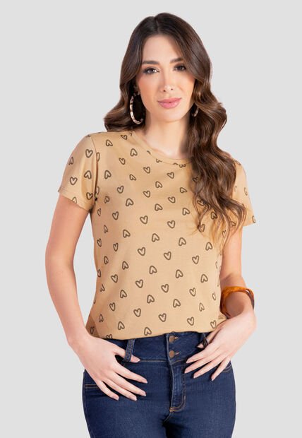Camiseta Mujer Beige Mp 103982