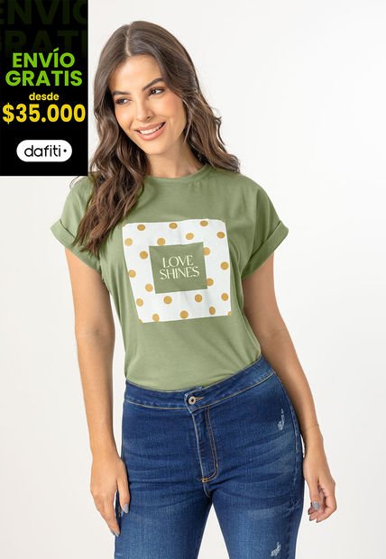 Camiseta Mujer Verde Matcha Mp 107852