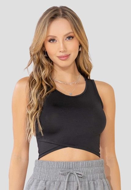 Crop Top Mujer Negro Mp 100130