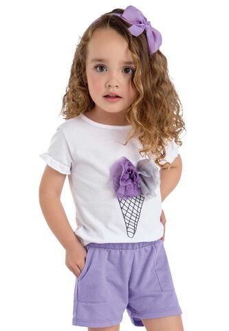 Conjunto Infantil Femenino Blanco Mp 89767 MP
