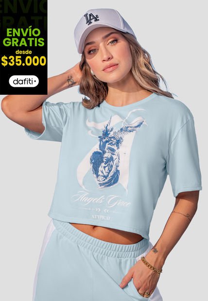 Camiseta Mujer Azul Baby Mp 107857
