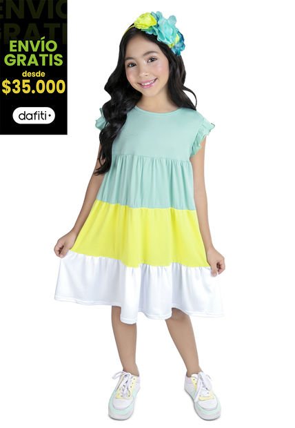 Vestido Infantil Verde Menta Mp 34668