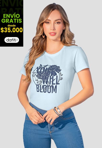 Camiseta Mujer Azul Baby Mp 107853