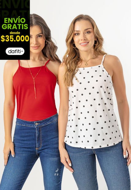 Blusa Paq X2 Mujer Multicolor Mp 107541