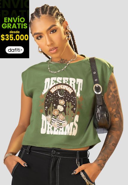 Camiseta Mujer Aceituna Mp 107777