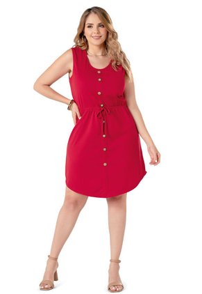 Vestido Corto Mujer Rojo Mp 5006