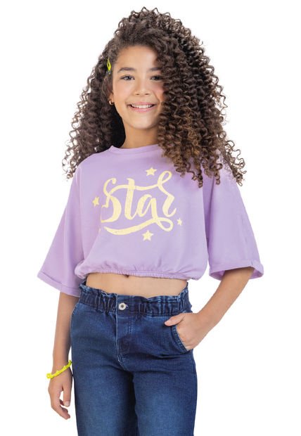 Blusa Infantil Femenino Lila Mp 4673