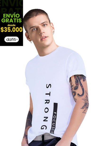 Camiseta Juvenil Masculino Blanco MP.