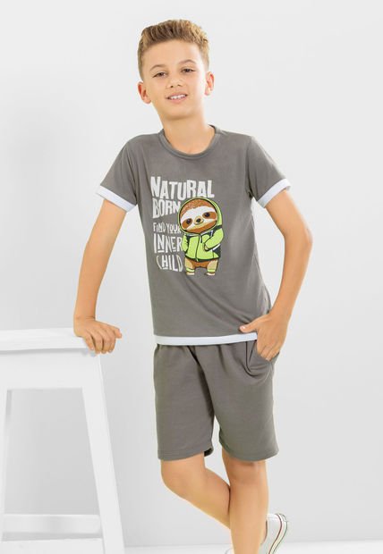 Conjunto Infantil Masculino Gris Mp 104971