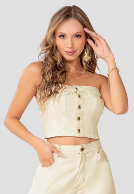 Crop Top Mujer Blanco Mp 100301