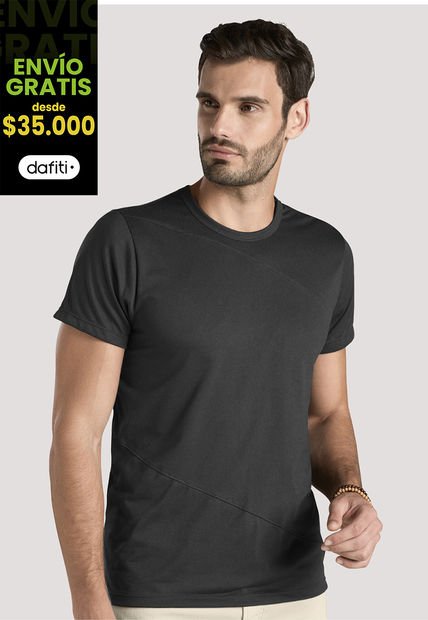 Camiseta Hombre Negro Mp 88199