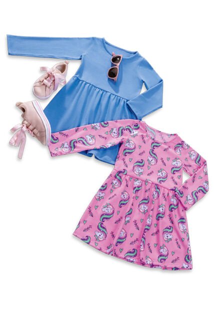 Vestido Paq X2 Infantil Femenino Multicolor Mp 7059