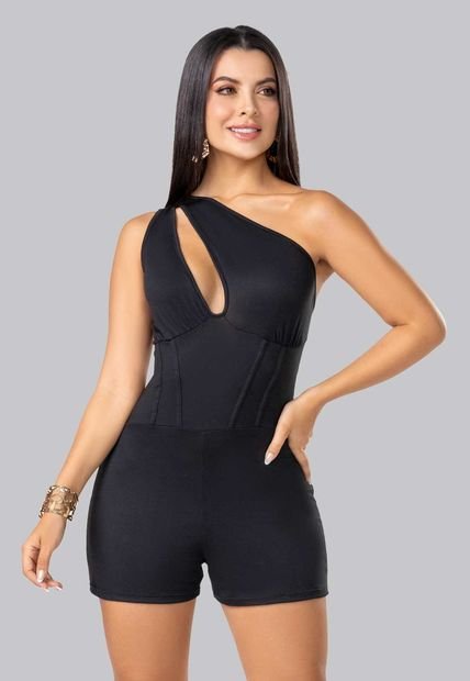 Enterizo Corto Mujer Negro Mp 102269