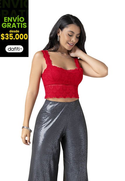 Crop Top Mujer Rojo Mp 92547