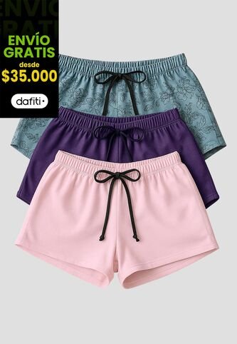 Short Paq X3 Mujer Multicolor Mp 113430 MP