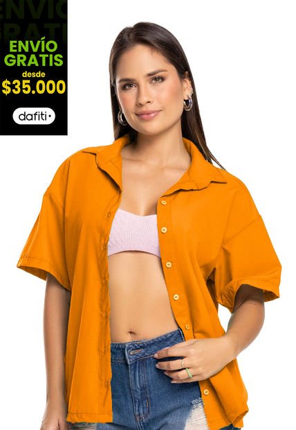 Camisa Mujer Naranja Mp 5908