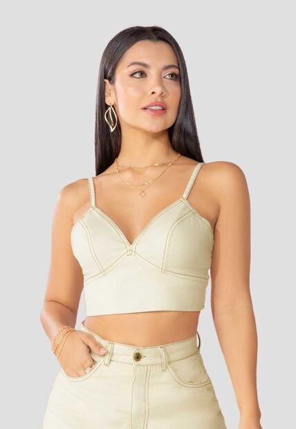 Crop Top Mujer Blanco Mp 100312