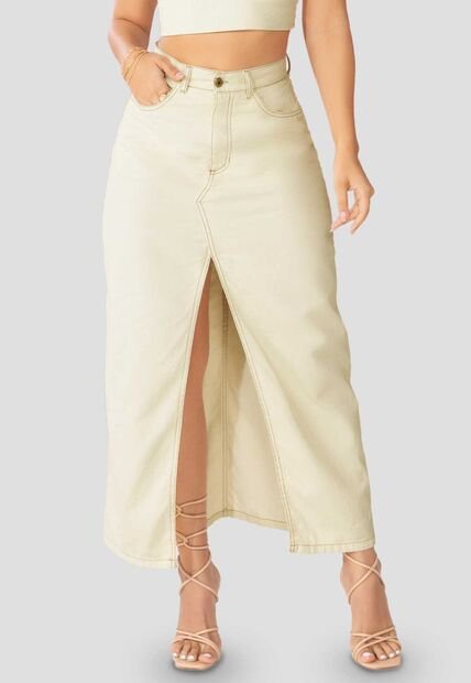 Falda Larga Mujer Blanco Mp 100311