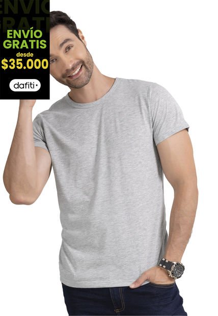 Camiseta Hombre Gris Jaspe Mp 34556