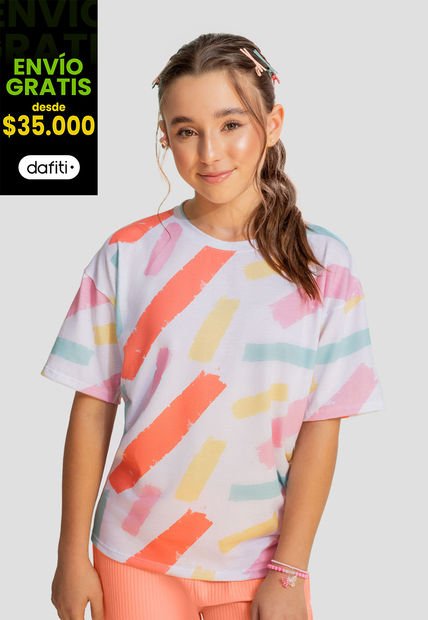 Camiseta Infantil Femenino Estampado Mp 106254