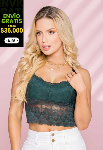 Crop Top Exterior Verde Botella Mp 92547