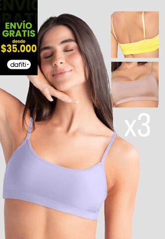 Top Paq X3 Mujer Lila Tech-Palo De Rosa Oscuro Mp 41740 MP