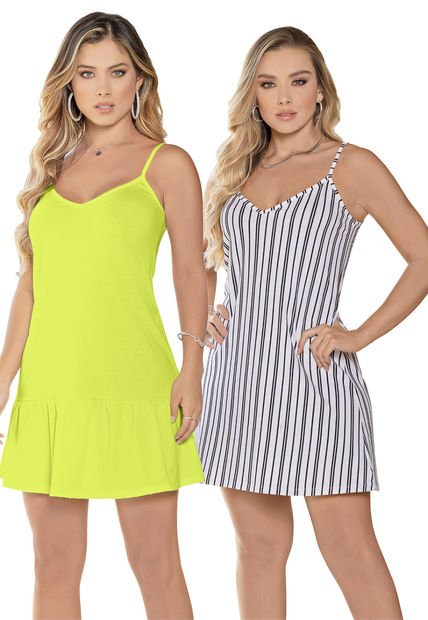 Vestido Paq X2 Mujer Multicolor Mp 6245