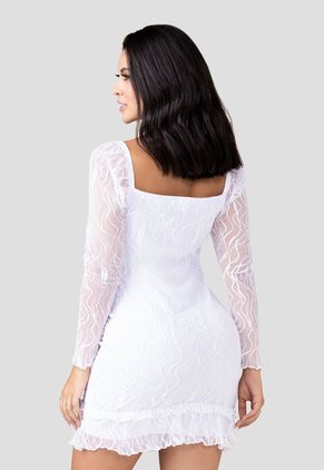 Vestido Corto Mujer Blanco Mp 3474