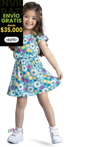 Vestido Infantil Azul Turquesa Mp 9933 MP